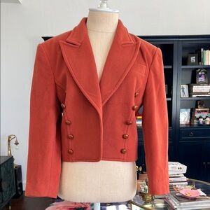 Mondi burnt orange cropped wool & cashmere blazer size 34